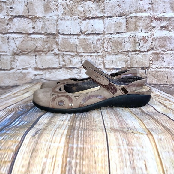 Naot Rongo Mary Jane Slingback Brown Leather Shoes Size 38 (7-7.5) - Picture 4 of 8